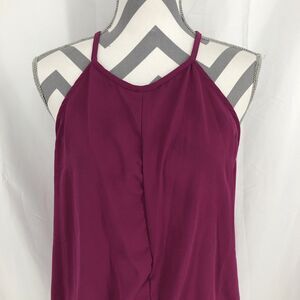 Sandy And Sid Purple Sleeveless Tie Front Keyhole Back Blouse S5354M Large